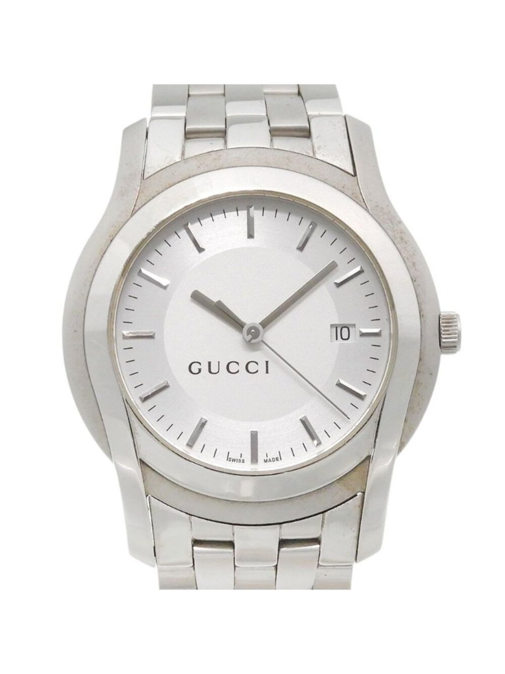 Gucci G-Class Stainless Steel Quartz Analog Display Silver Dial Watch